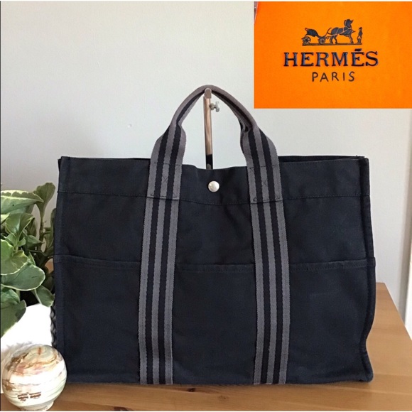 Hermes Other - 🛍Authentic Hermes Sac Fourre Canvas Tote Black